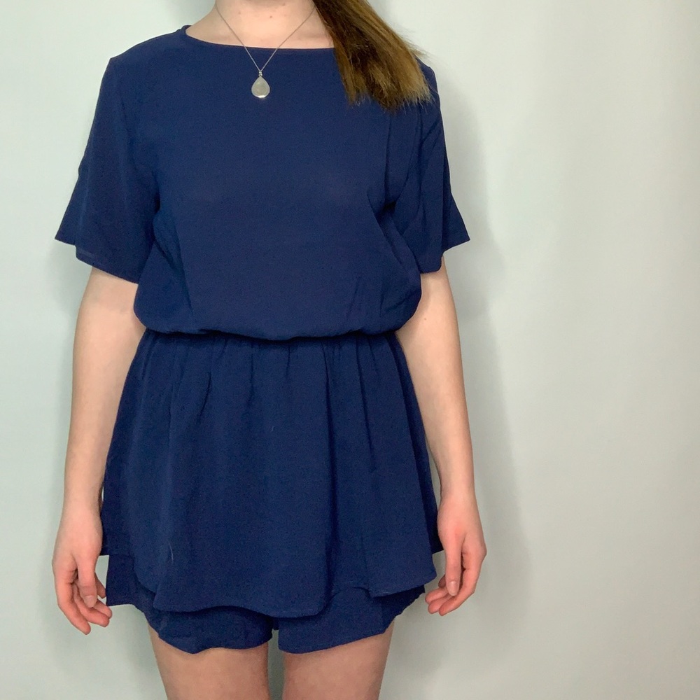Flowy navy blue romper